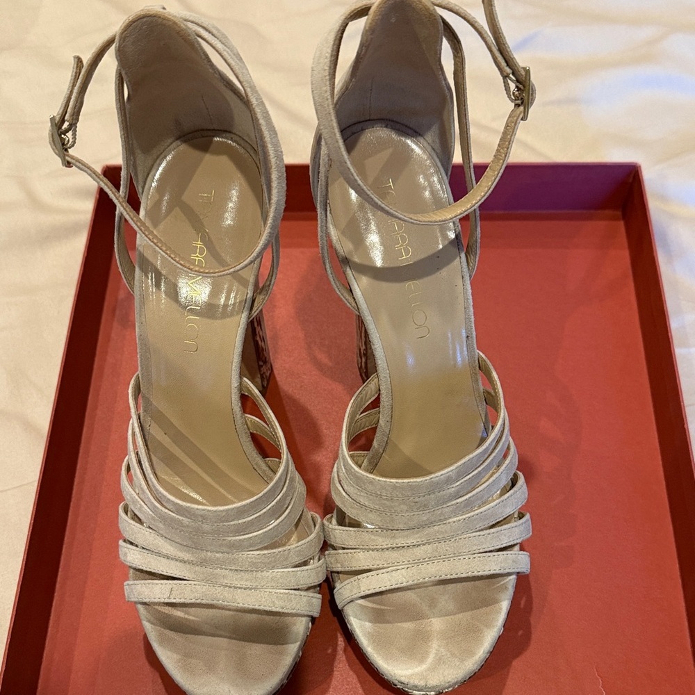 Tamara Mellon Strappy Heels in Cream